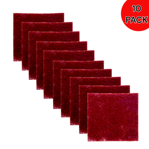 SADU Hand Pad Non-Woven AO Red 152 X 229MM - 6" x 9" G320 (Very Fine) - 10 Pack