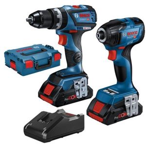 BOSCH 18v Brushless GSB18V-60C Combi Hammer Drill GDR18V-210 Impact Driver Lboxx 06019J0170