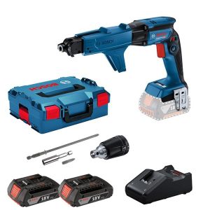 BOSCH GTB 18V-45 18v Brushless Drywall Screwdriver & GMA-55 Colated Attachment in L-Boxx (2x2ah)