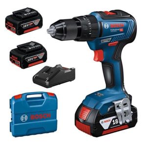 BOSCH GSB 18V-55 Brushless Combi Drill (2x4Ah)