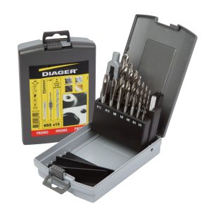 DIAGER 15 Piece Tap & Drill Bit Set
