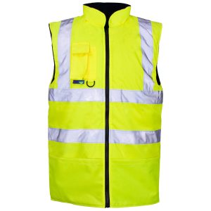 SUPERTOUCH Hi Vis Yellow Fleece Lined Reversible Bodywarmer