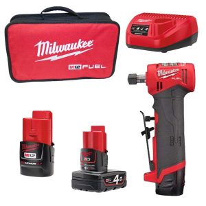 MILWAUKEE M12FDGA-422B 12V FUEL Angled Die Grinder (2.0Ah + 4.0Ah)