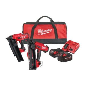 MILWAUKEE M18FPP2BE-522B 18V First Fix & 16G Nailer Twin Kit (1x5Ah & 1x2Ah)