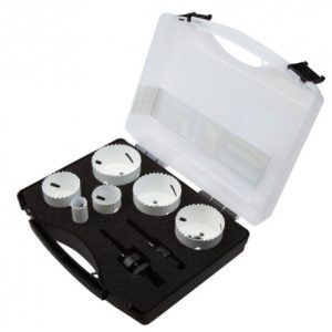 DIAGER 8 PCE Electrician Hole Saw Set Sizes 22-40-54-65-68-73 MM + 2 Arbor Hex Shank