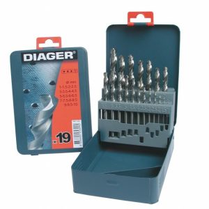 DIAGER 19 Piece Hss Drill Bit Set (1-10mm)