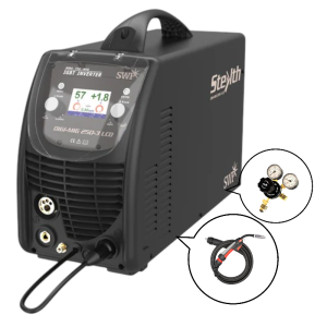 STEALTH DIGI-MIG LCD Multiprocess 250amp Mig Welder With 3Mtr Torch & Regulator - 415V