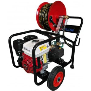 MAXFLOW Semi-Industrial Pressure Washer - Honda GX200 14 LPM Cage Frame + Reel