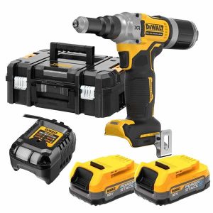 DEWALT DCF414E2T 18V XR 1/4'' (6.3mm) Brushless Riveter (2x1.7Ah Powerstack Batteries)