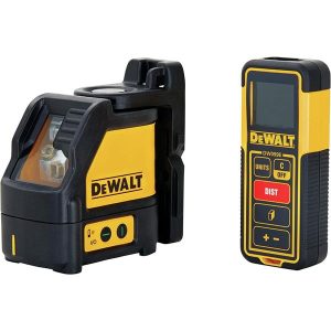 DEWALT DW0889CG Self Levelling Cross Green Line Laser + DW099E Laser Distance Measurer