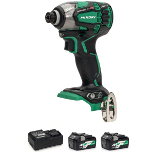 HIKOKI WH36DB MULTI VOLT (36V) CORDLESS IMPACT DRIVER KIT C/W 2 X 2.5AH BATTERIES