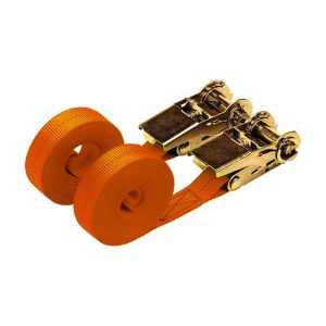 JEFFERSON 4.5m x 25mm Orange Ratchet Strap Set (2 Pack)