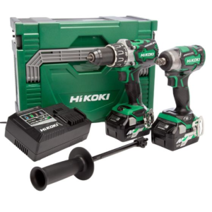 HiKOKI KC18DPL/JBL 18v MULTI VOLT Brushless Twin Kit Combi Drill & 1/2" Impact Wrench (2 X 5.0AH)