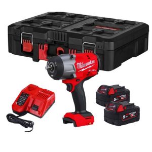 MILWAUKEE M18FHIW2F12-502P M18 FUEL 18V 1/2" High Torque Impact Wrench In Packout Case (2x5Ah)