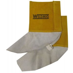 WELDMIG Gold Leather Gaiters / Spats Kevlar Stitched C/W Hook & Loop Fastening 12 Inch (PAIR)