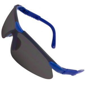 Blue Framed Wrap Around Spectacles Smoke (Anti-Fog)