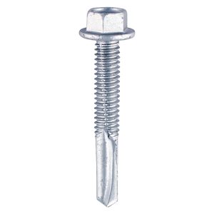 TIMCO 5.5 X 32 Heavy Section Tek Screws - Hex - Self-Drilling - Zinc - (Box Of 100)