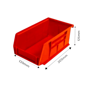TUFFBIN Storage Container Red 205mm x 139mm x 126mm