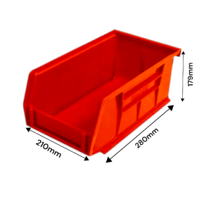 TUFFBIN Storage Container Red 280mm x 210mm x 179mm