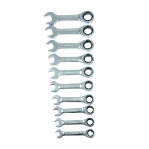 JEFFERSON 10 Piece Combination Stubby Ratchet Spanner Set