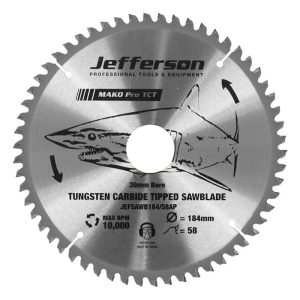 JEFFERSON 184MM - 7" TCT Blade 58T - Aluminium & Plastic