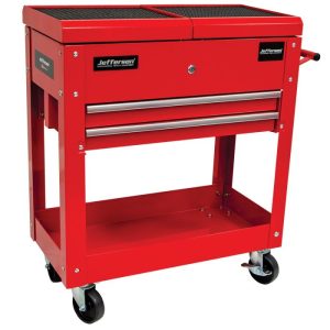 JEFFERSON Mobile Tool & Parts Trolley with Sliding Lid & Drawers