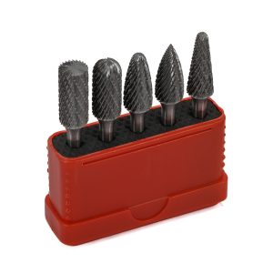 EUROBOOR 5 Piece Carbide Rotary Burrs Set - D 10MM